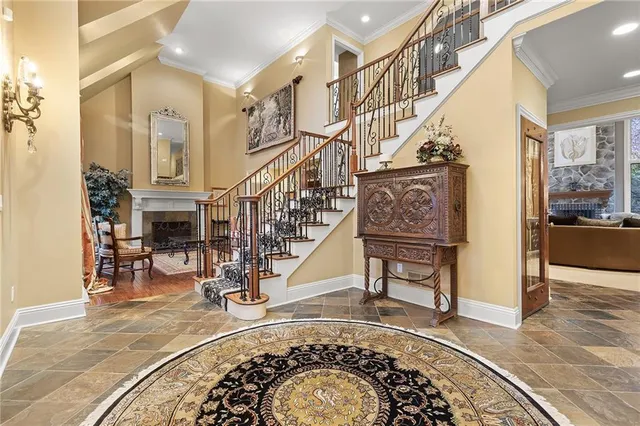 a view of entryway livingroom and hall