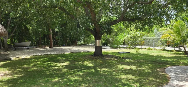 a backyard of a house with lots of green space