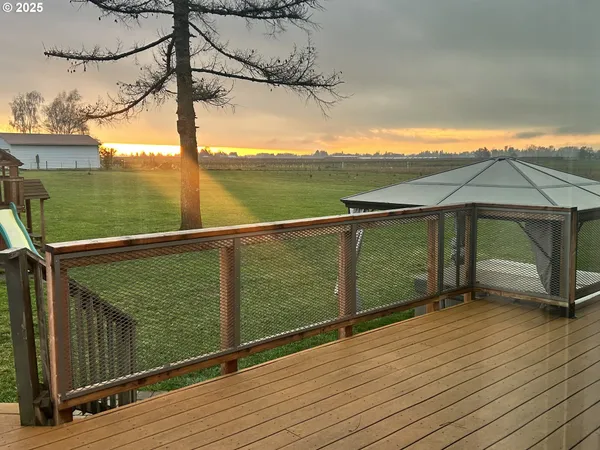 a view of a balcony with lake view