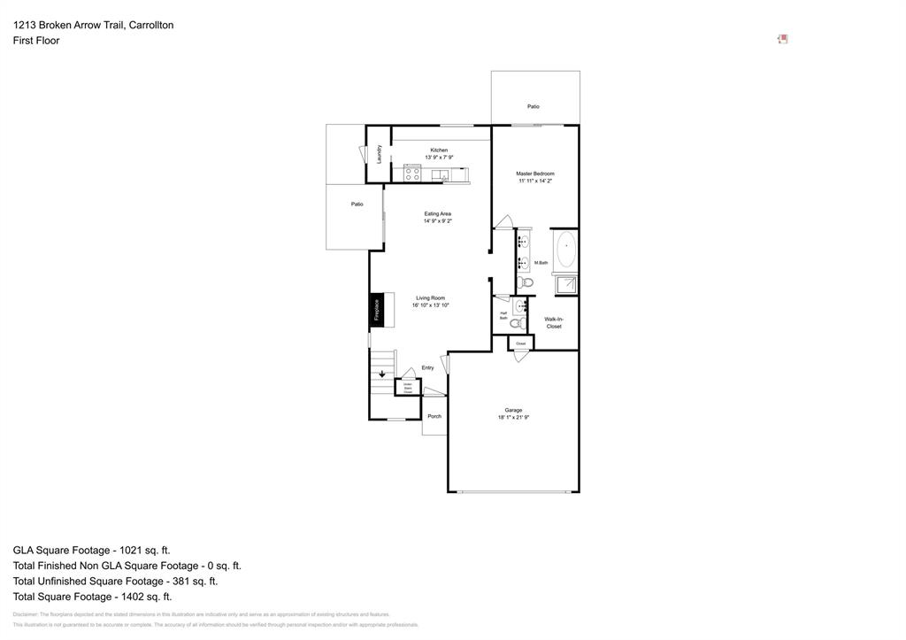 1213 Broken Arrow Trail Carrollton, TX 75007 - Photo 18 of 19 a picture of a floor plan