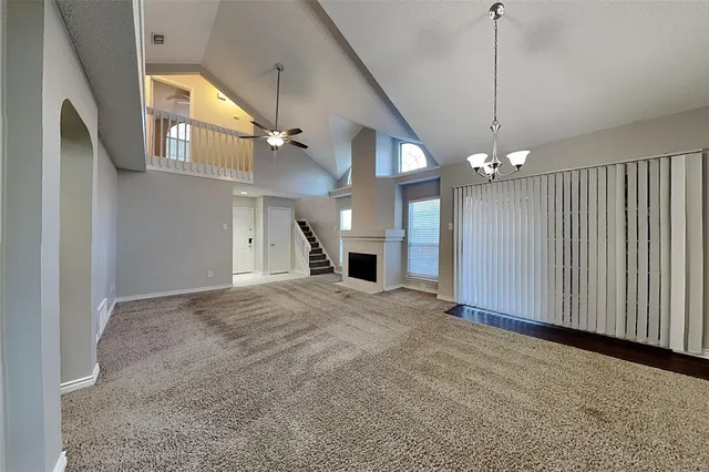 a view of a livingroom with a chandelier