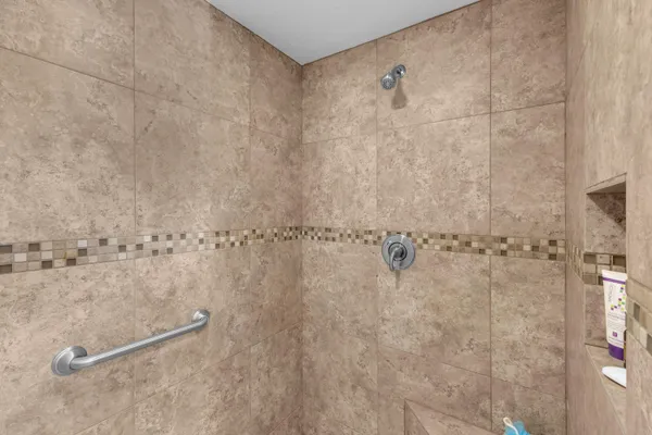 a bathroom with a shower