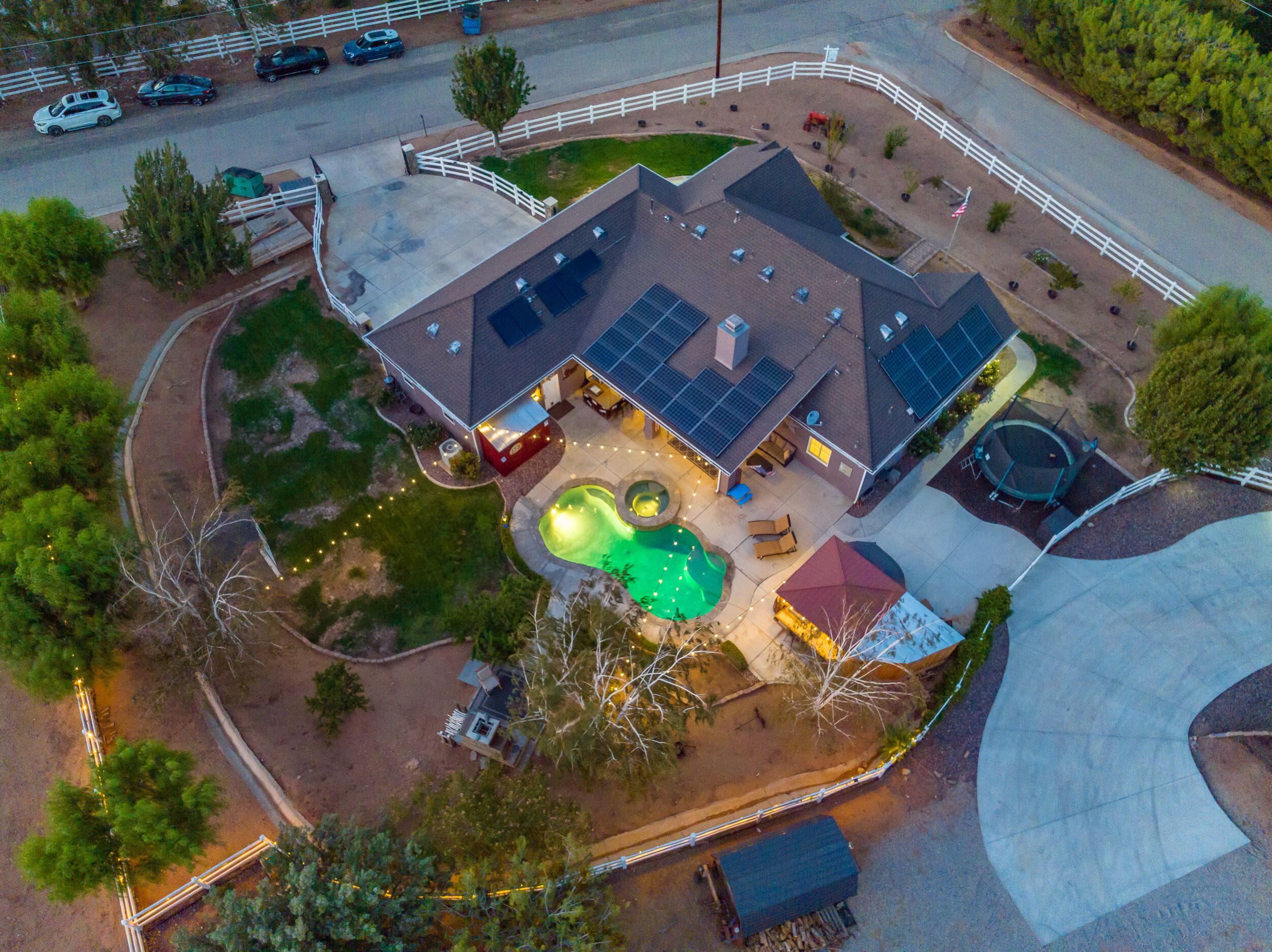 4114 9th Street Acton, CA 93510 - Photo 2 of 63 an aerial view of a house with a swimming pool