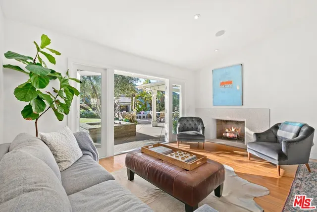 a living room with furniture flowerpot and a window