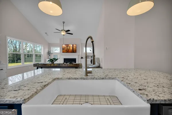 a bathroom with a bath tub