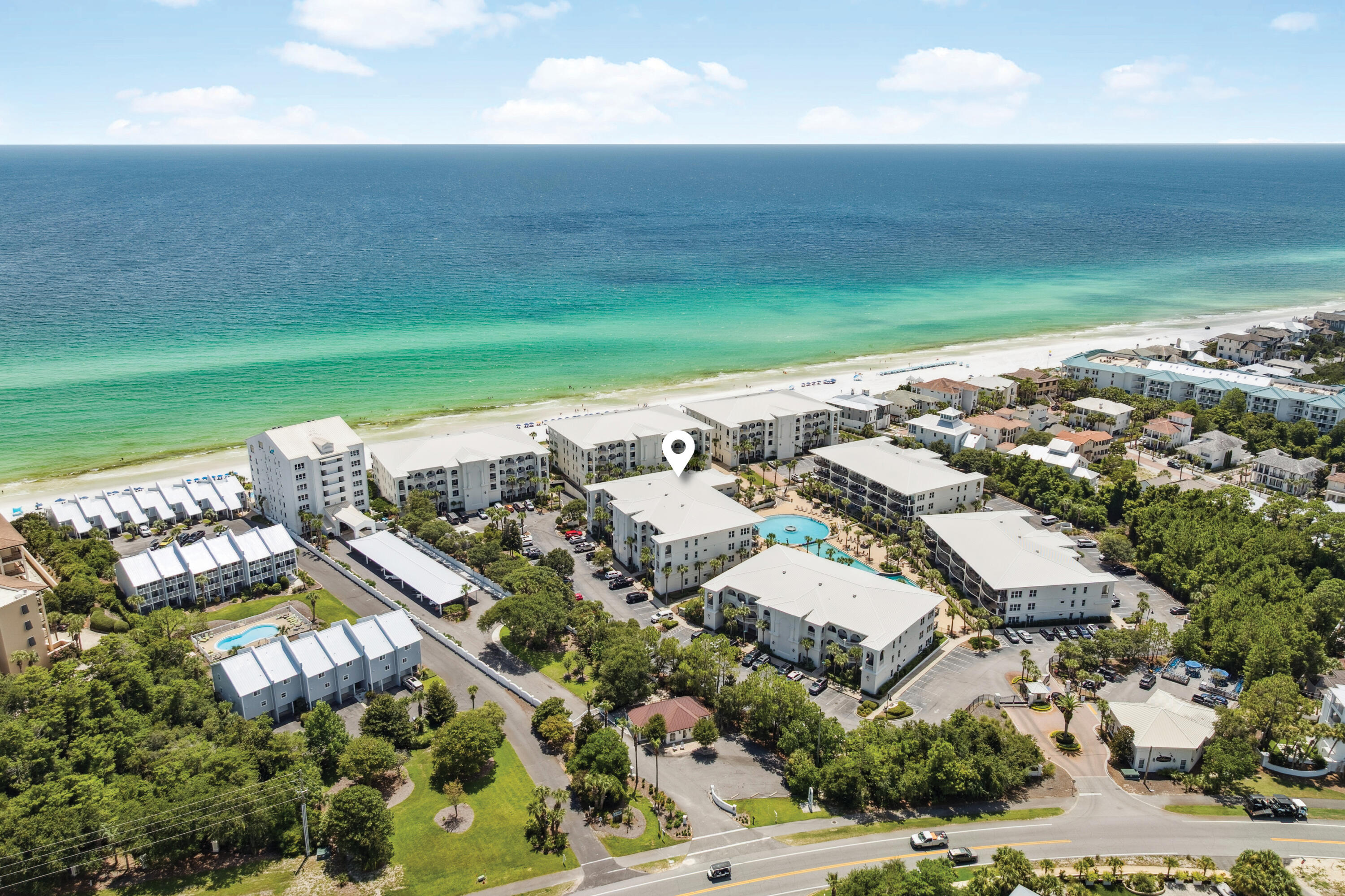 2421 West County Highway 30A, Unit D101 Santa Rosa Beach, FL 32459 - Photo 35 of 44 an aerial view of a house with a garden