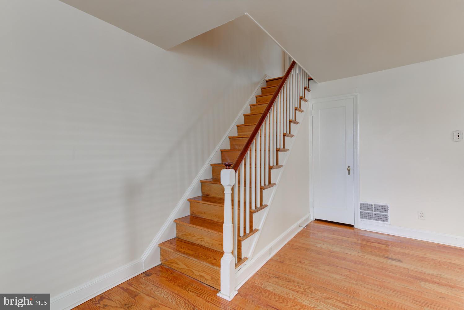 36 Woodbine Road Havertown, PA 19083 - Photo 23 of 34 a view of staircase with wooden floor and white walls
