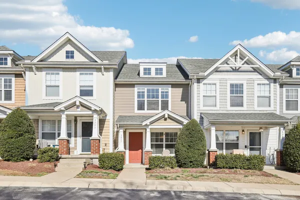 a front view of a residential houses