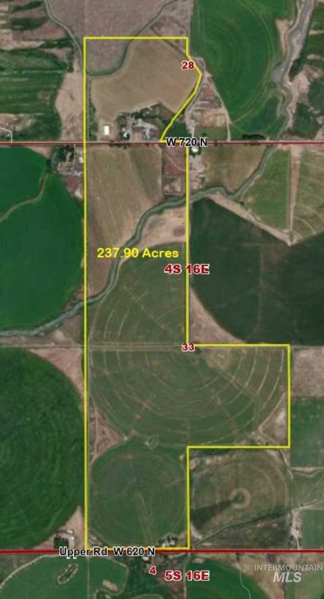 814 West 720 North Shoshone, ID 83352 - Photo 1 of 1 Aerial map of property and surrounding area with property parcel outlined