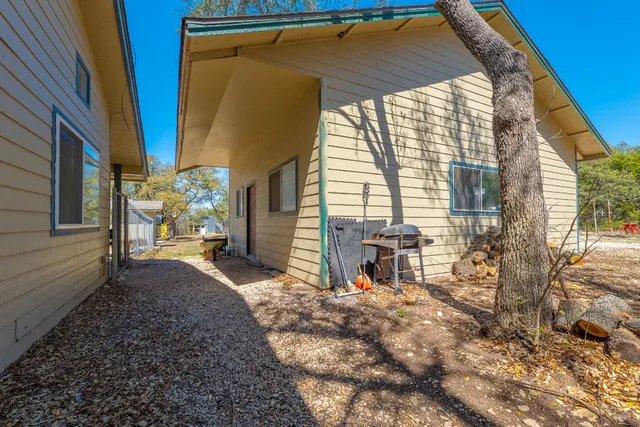 a view of a entryway door front of house