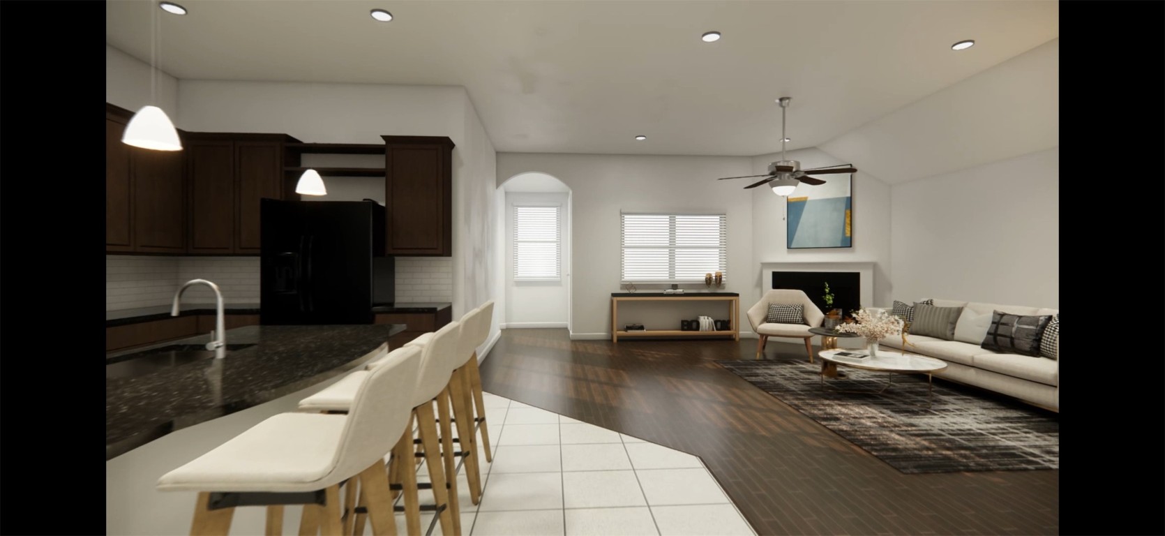 507 Algaroba Loop Buda, TX 78610 - Photo 38 of 39 a living room with fireplace furniture and a flat screen tv