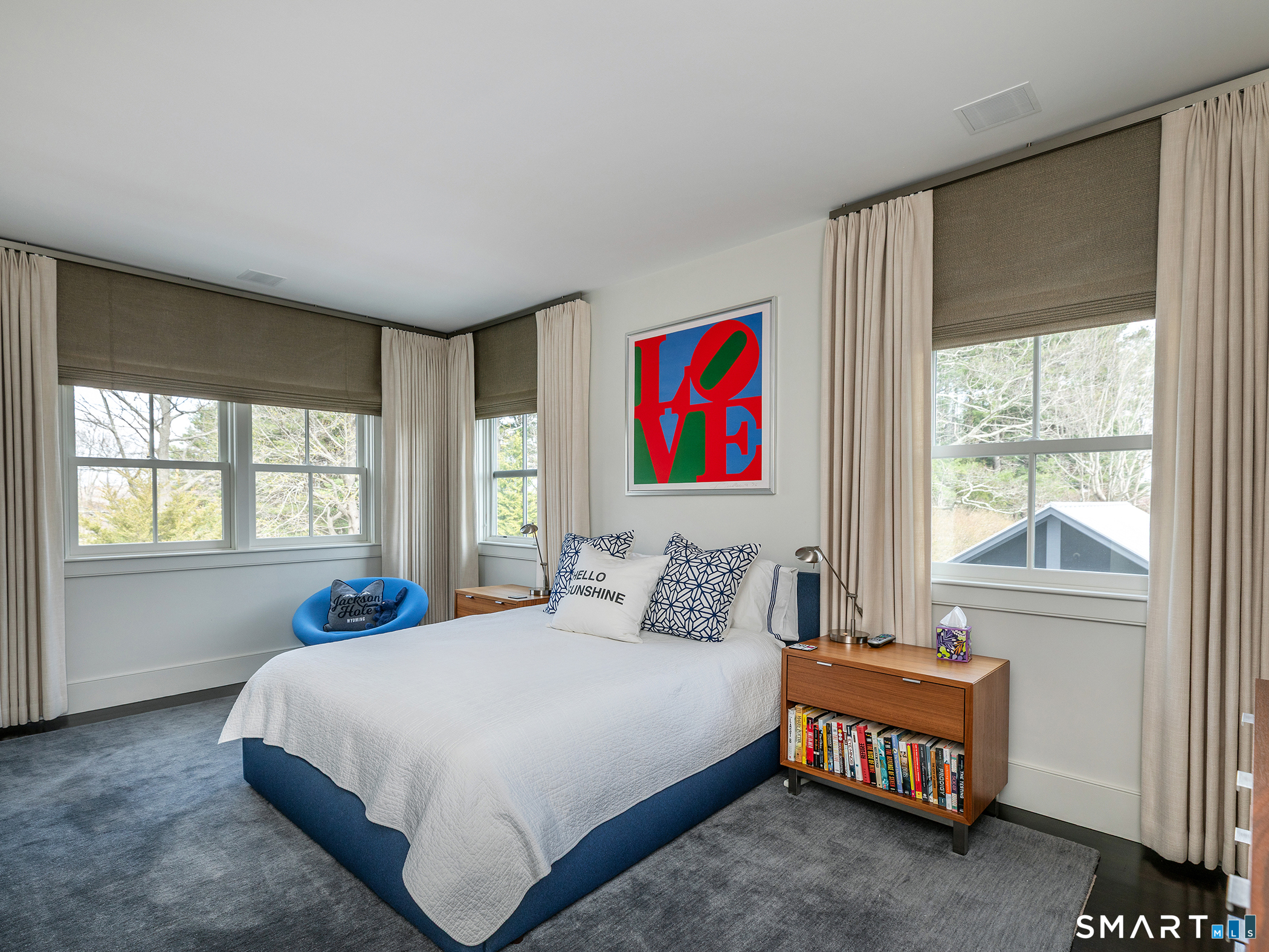 79 East Street Washington, CT 06793 - Photo 33 of 40 a bedroom with a bed and glass window