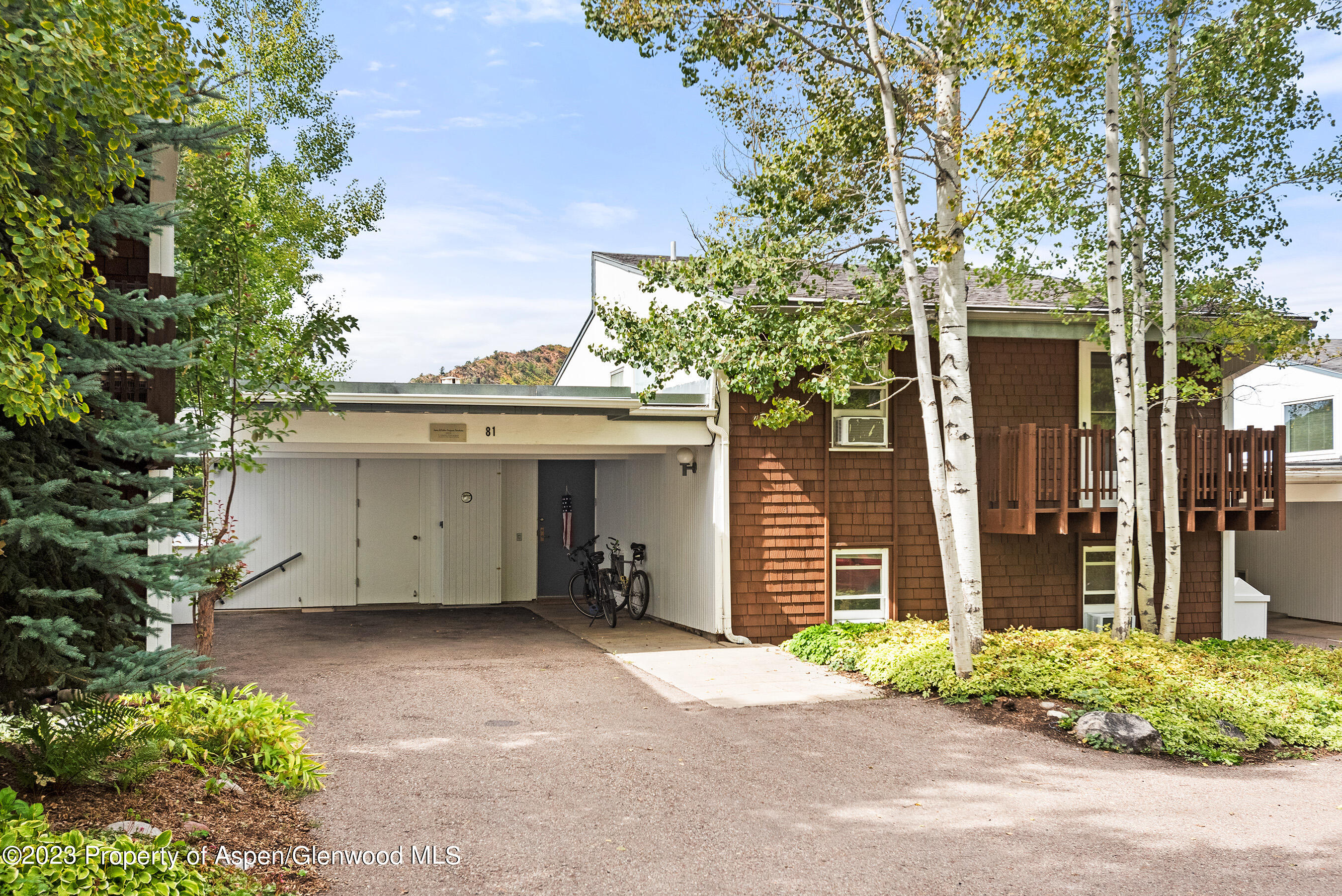 81 Meadows Trustee Road Aspen, CO 81611 - Photo 20 of 26 a front view of a house with a garden