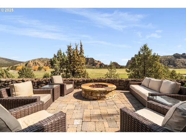 a view of a patio with couches and potted plants