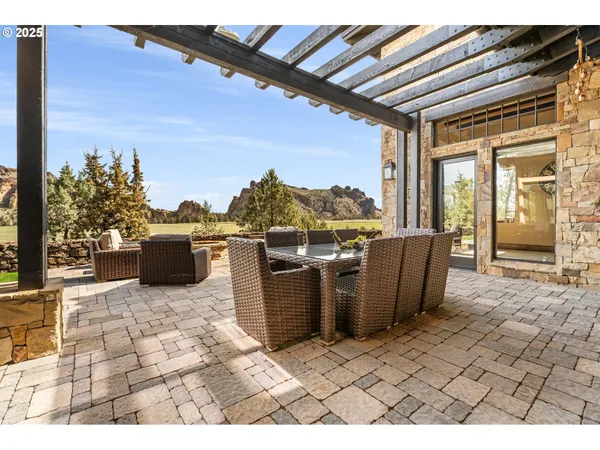 a view of a patio on the roof deck