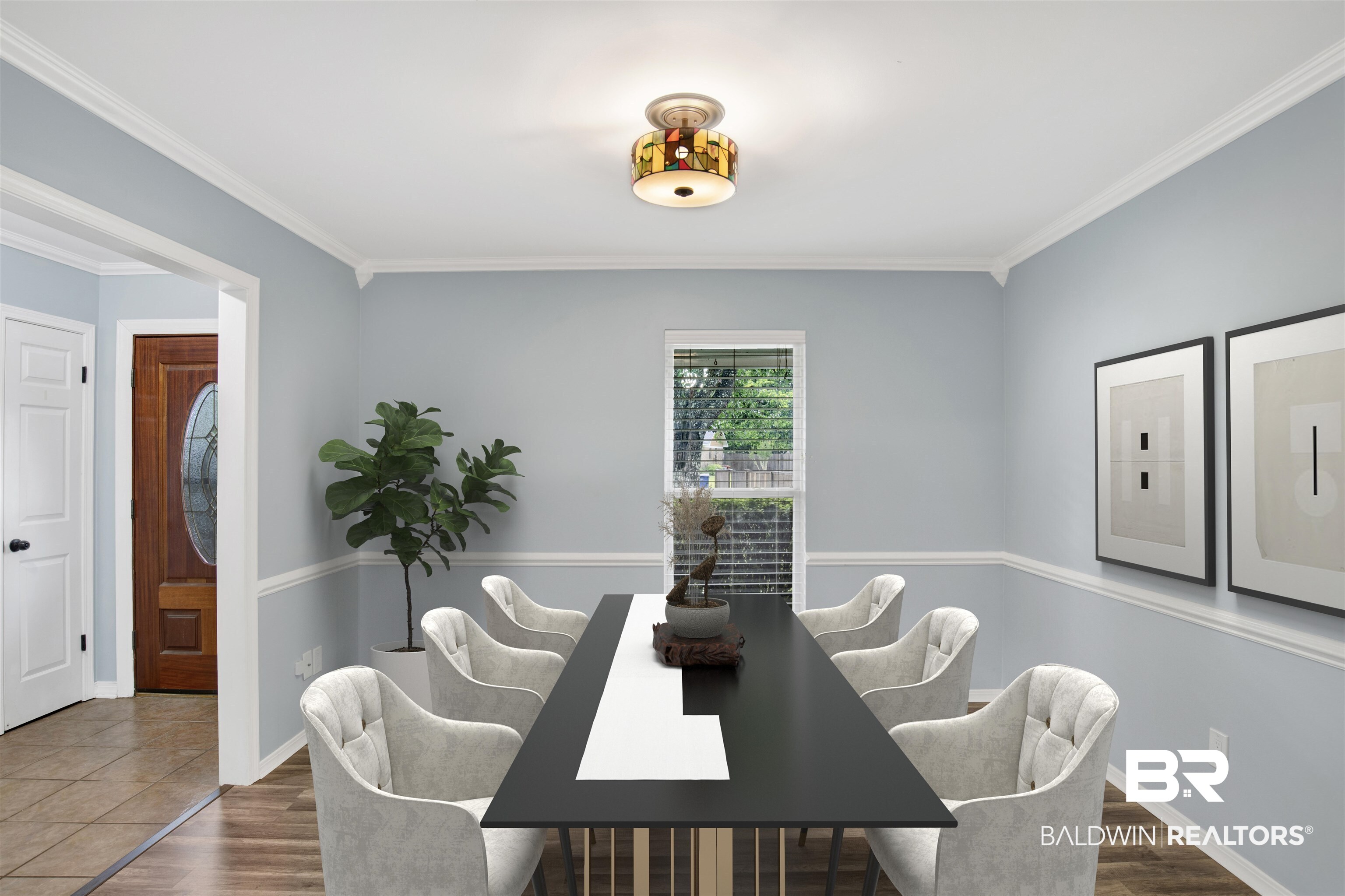 3011 Olde Gate Road Mobile, AL 36695 - Photo 11 of 35 Dining room featuring ornamental molding and wood finished floors
