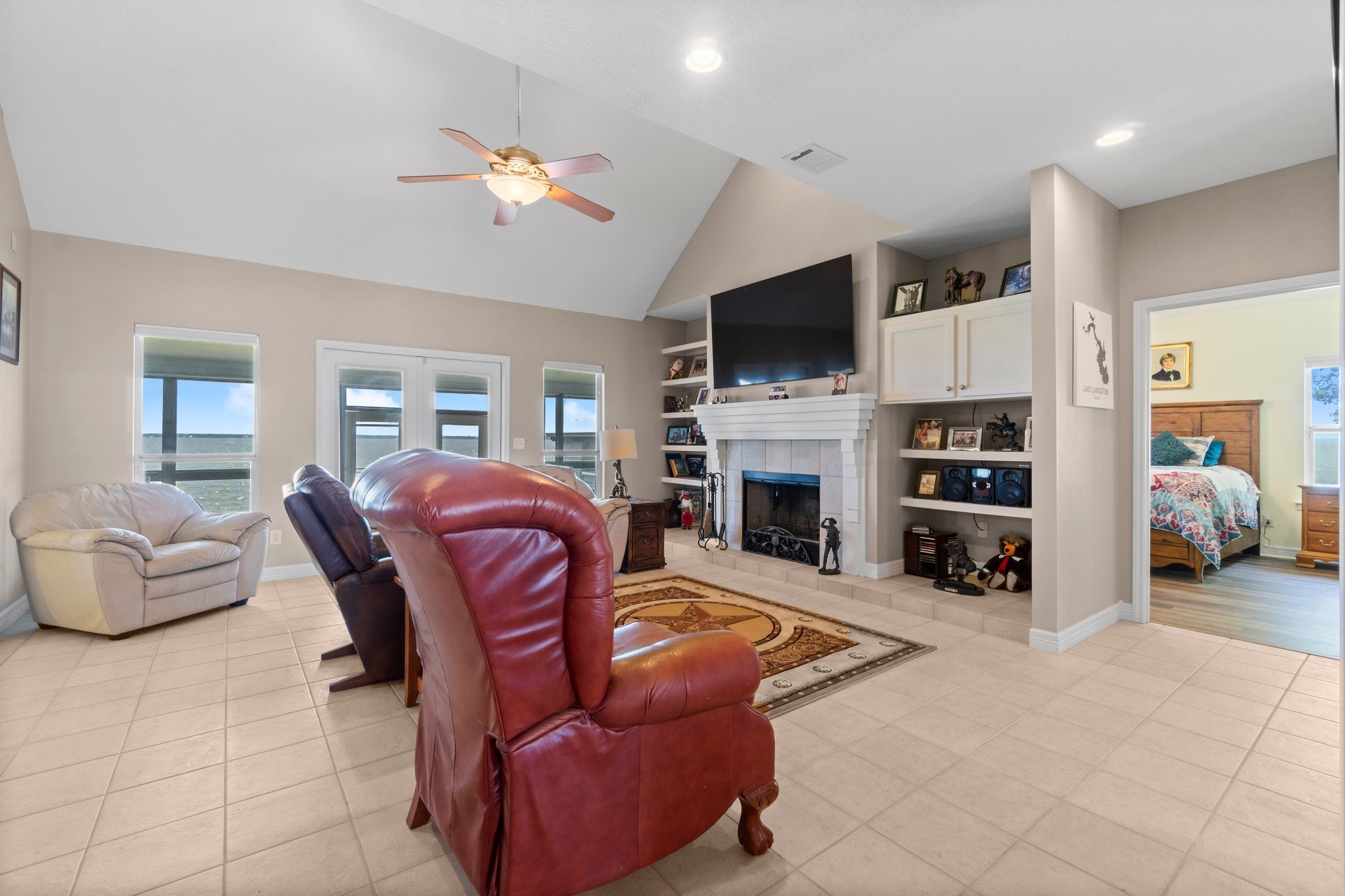 237 Vivian Road Onalaska, TX 77360 - Photo 8 of 49 Livingroom with fireplace and natural light