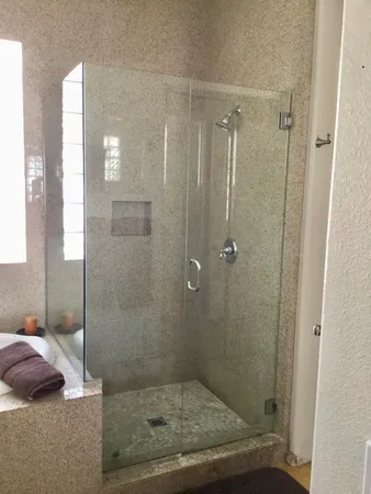 a bathroom with a shower