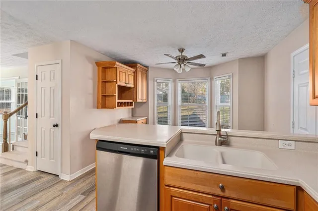 a room with a sink and a window