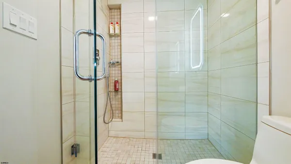 a bathroom with a shower