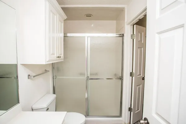 a bathroom with a shower