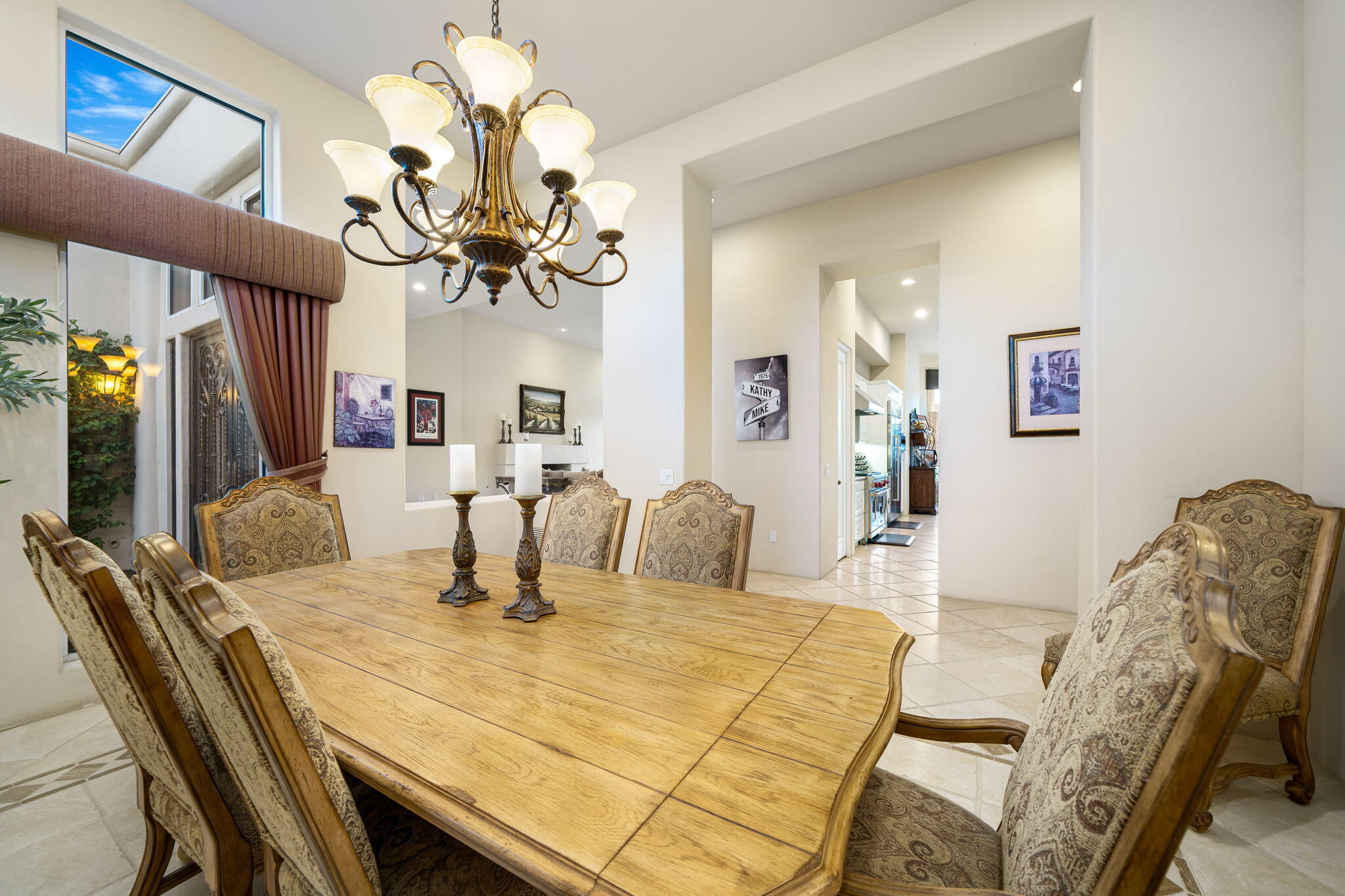 80218 Hermitage La Quinta, CA 92253 - Photo 41 of 92 a view of a dining room with furniture and a chandelier