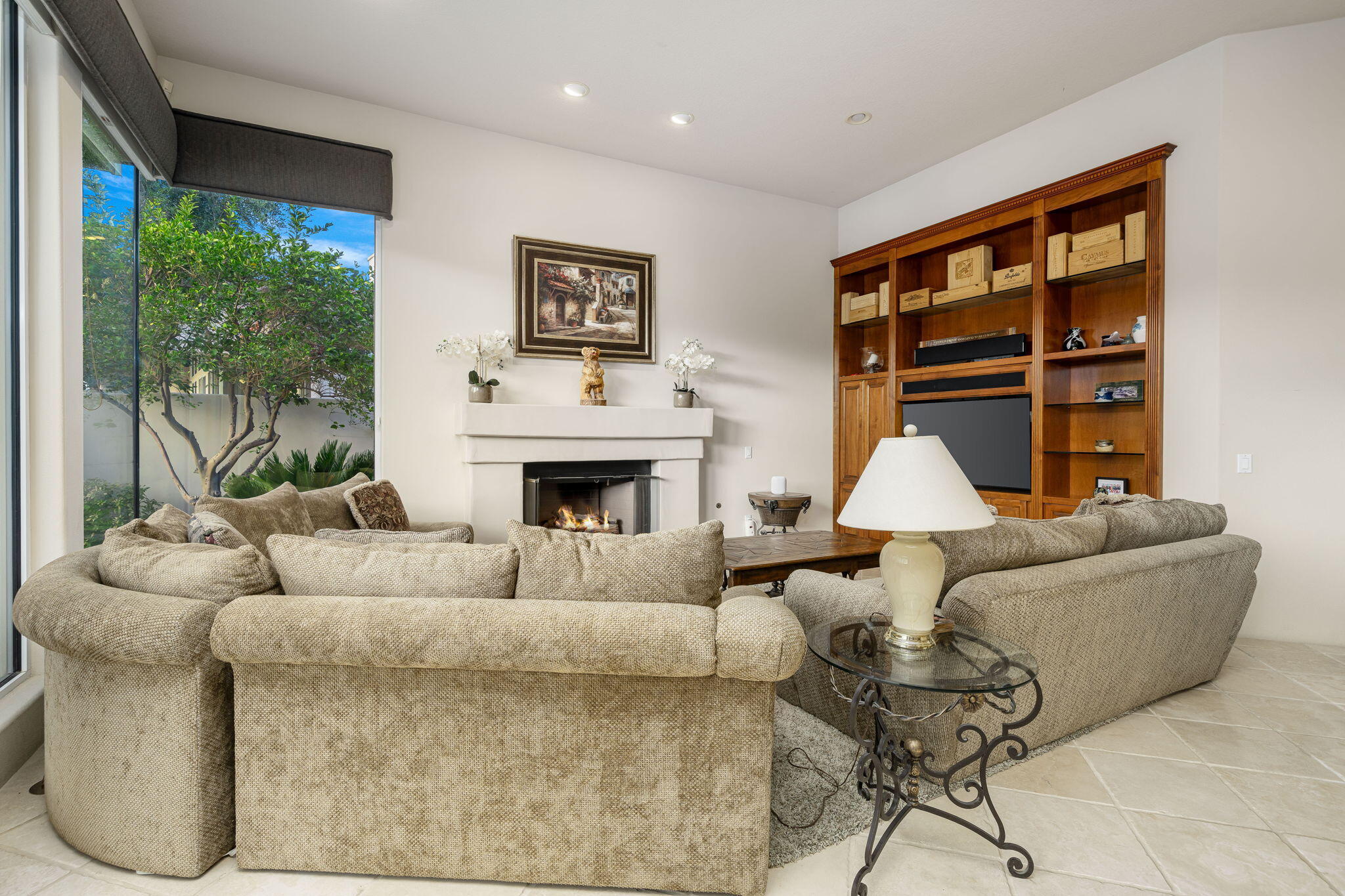 80218 Hermitage La Quinta, CA 92253 - Photo 43 of 92 a living room with furniture and a fireplace