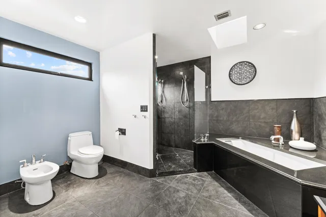 a view of a park with slide