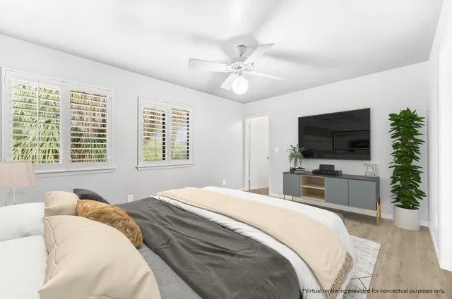 a view of a lake with a big yard