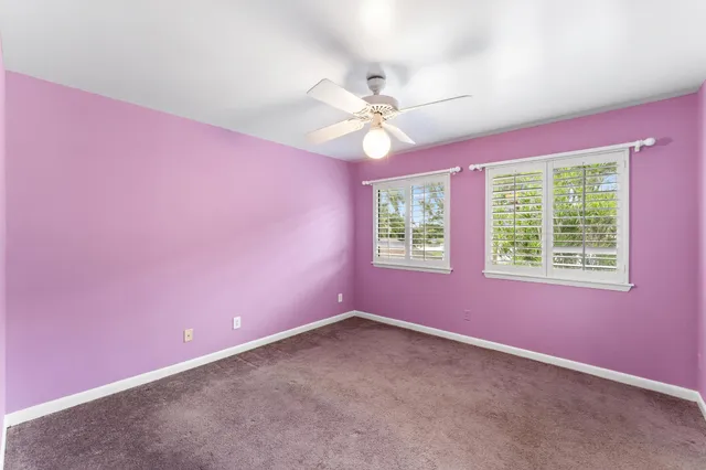 a view of a back yard of the green and green space