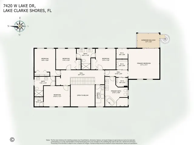 $5,250,000 | 7420 West Lake Drive, Lake Clarke Shores, FL 33406