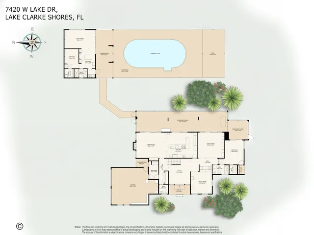 $5,250,000 | 7420 West Lake Drive, Lake Clarke Shores, FL 33406