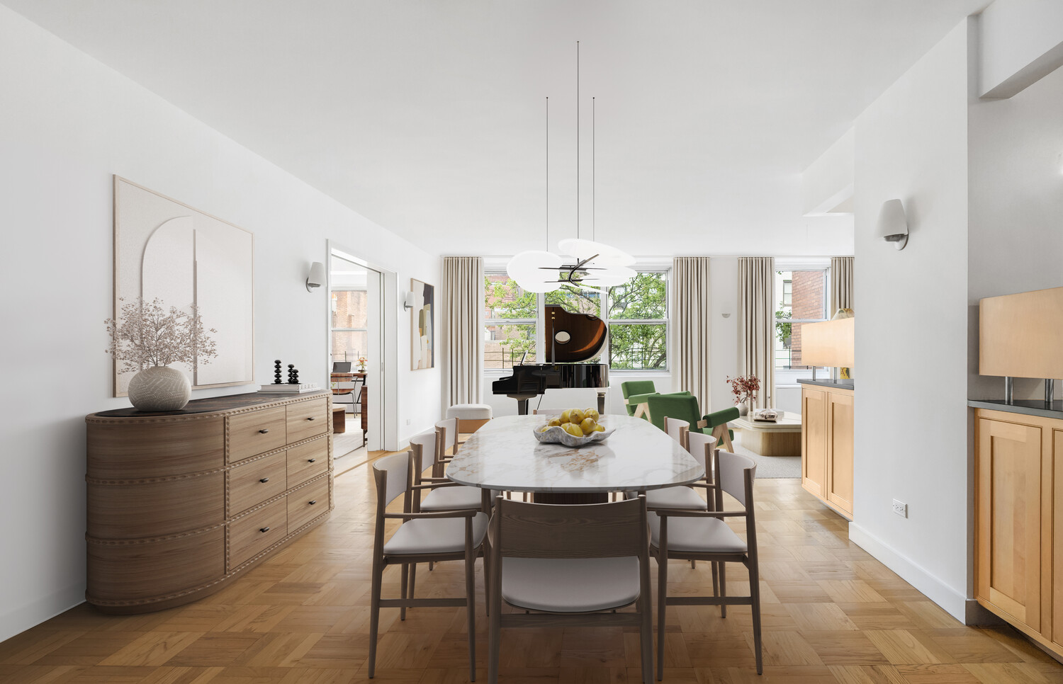 207 East 74th Street, Unit 5JH Manhattan, NY 10021 - Photo 2 of 21 a view of a dining room with furniture and chandelier