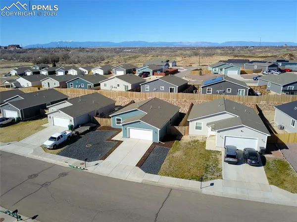 an aerial view of multiple house