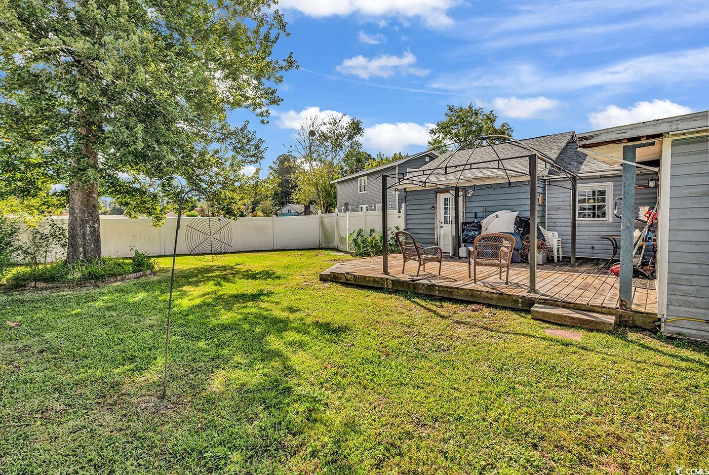 4 Plantation Road Myrtle Beach, SC 29588 - Photo 35 of 40 Fenced backyard featuring a deck