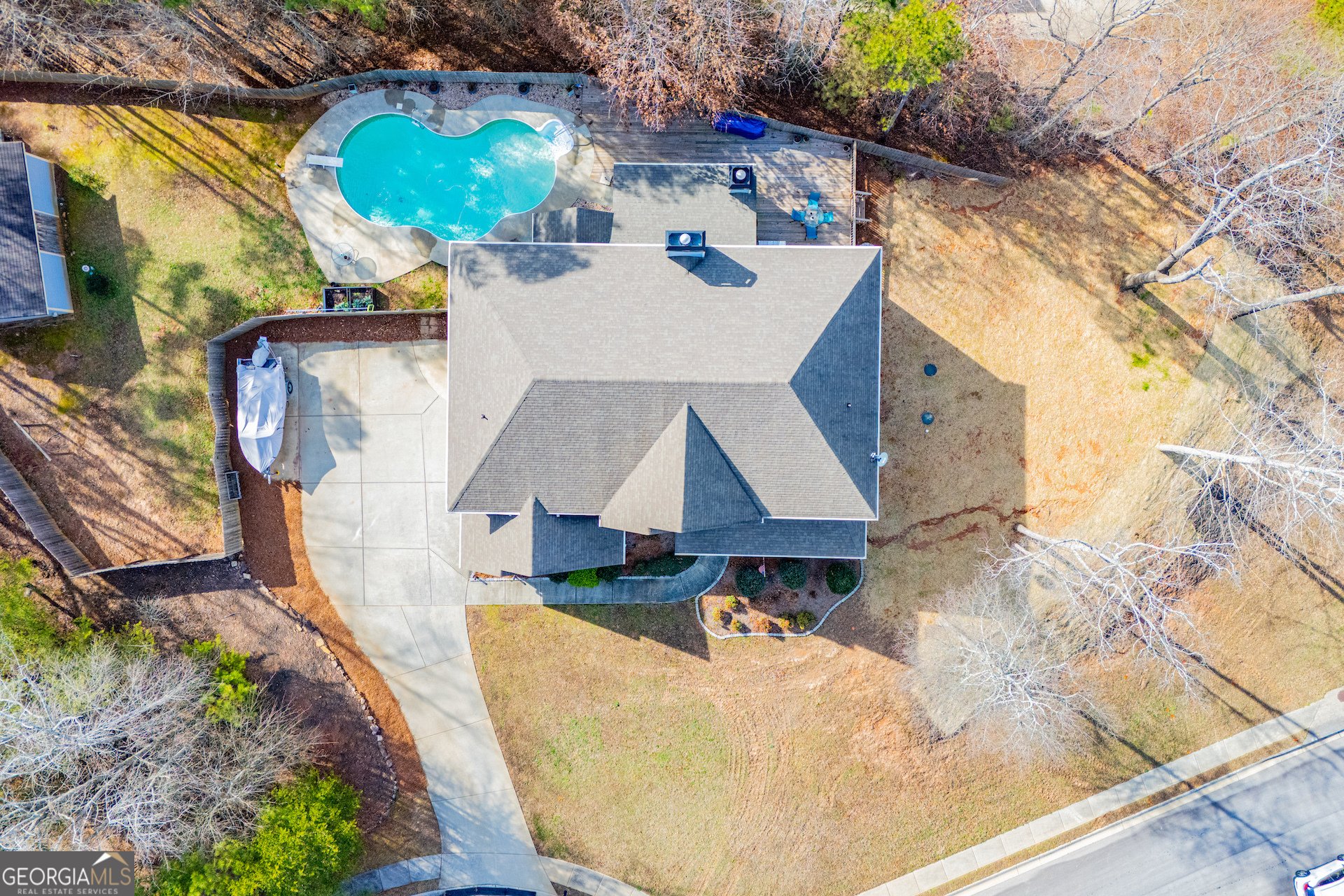 201 Overton Point Carrollton, GA 30116 - Photo 6 of 87 an aerial view of a house with swimming pool