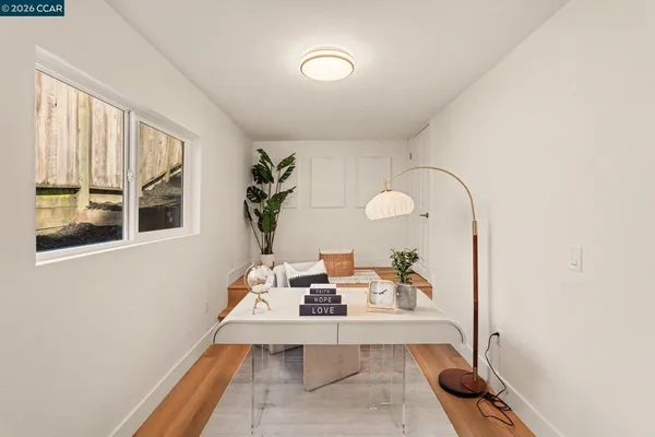 a living room with furniture