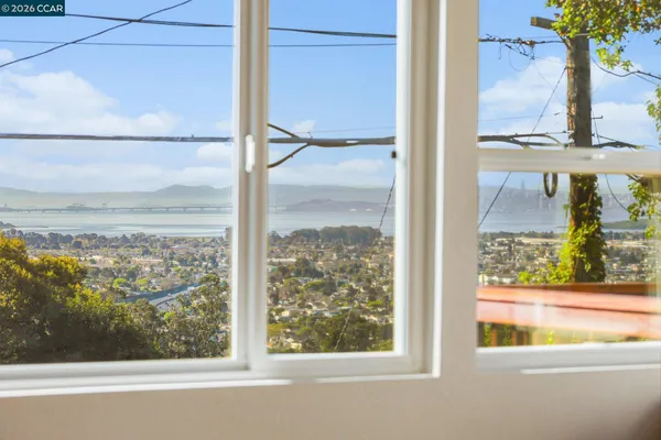 a view of a room that has a window