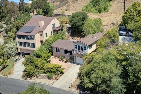 an aerial view of a house