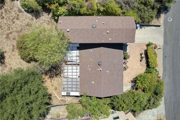 an aerial view of a house