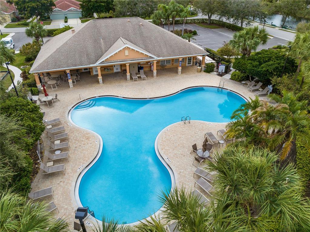 3671 Summerwind Circle Bradenton, FL 34209 - Photo 51 of 54 an aerial view of a house with swimming pool and patio