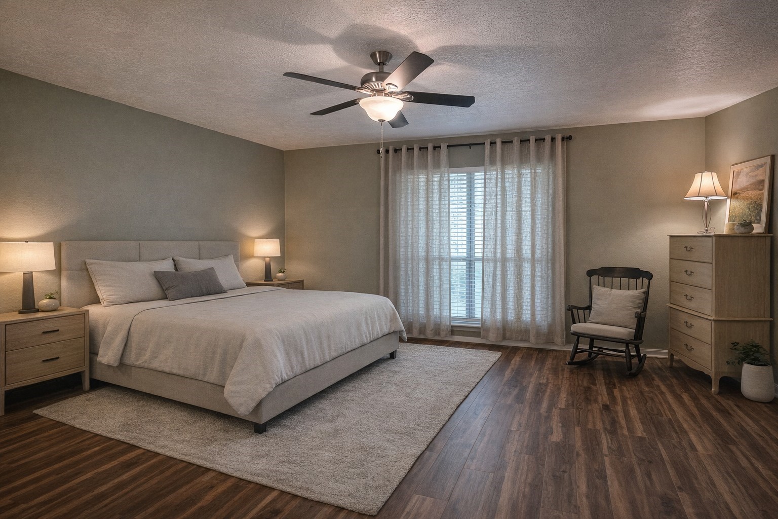 145 Cypress Road Livingston, TX 77351 - Photo 5 of 16 Cozy bedroom with warm lighting and wood style flooring.