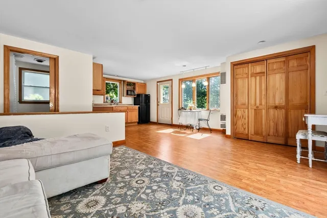 a living room with furniture and a couch