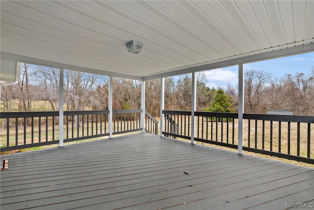 988 3 Notch Road Kents Store, VA 23084 - Photo 27 of 32 View of wooden terrace