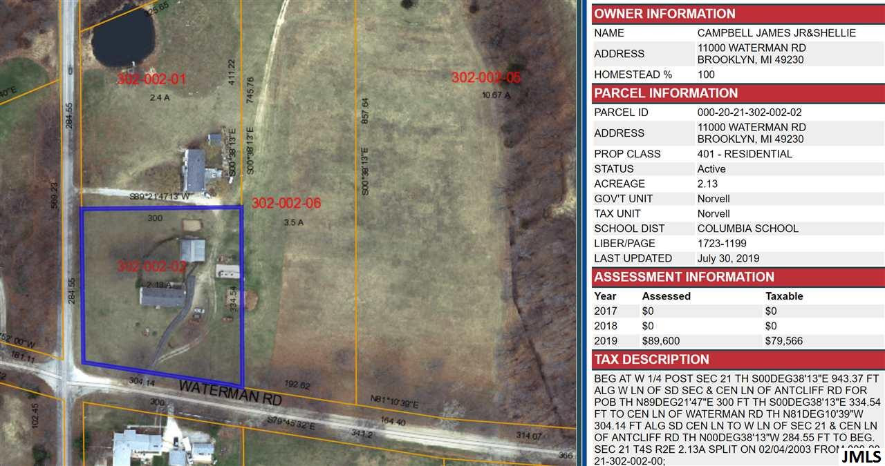11000 Waterman Road Brooklyn, MI 49230 - Photo 1 of 1 Photo 1