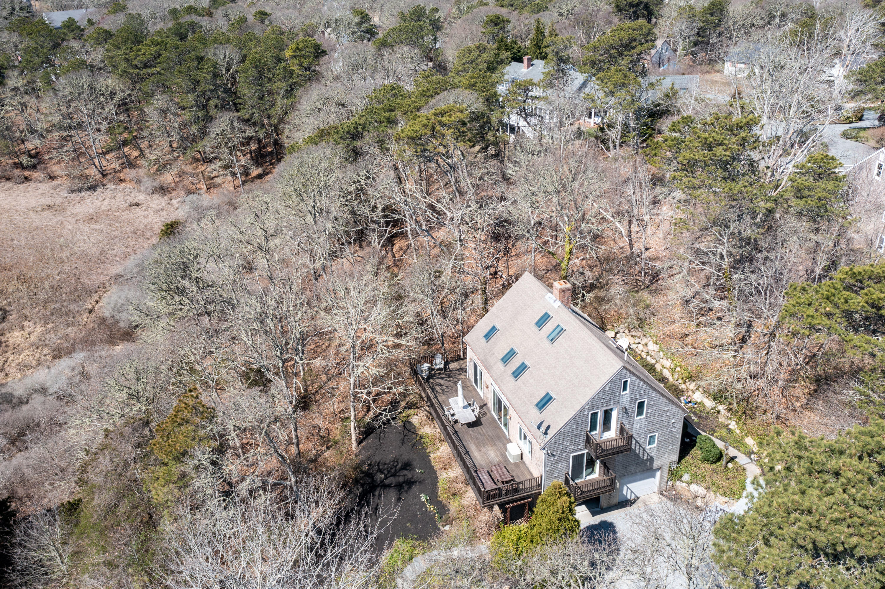 38 Crosswind Farm Road Chatham, MA 02633 - Photo 27 of 36 an aerial view of a house with a yard