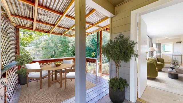 a outdoor view with a sitting space