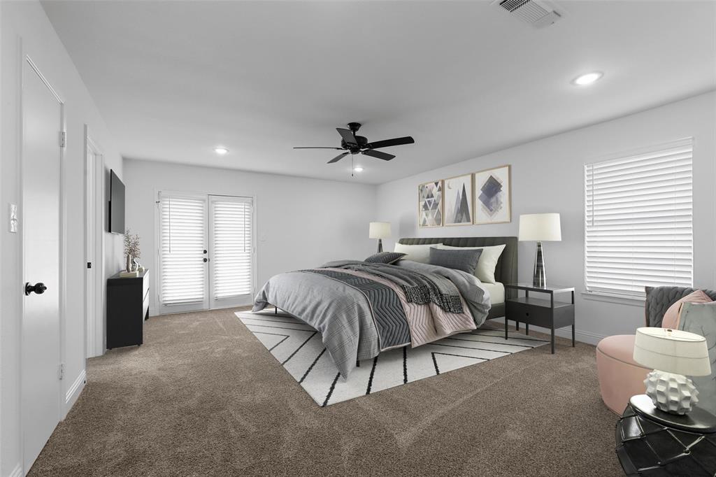 5204 Partridge Road Fort Worth, TX 76132 - Photo 15 of 34 Oversized primary bedroom with French doors to the backyard