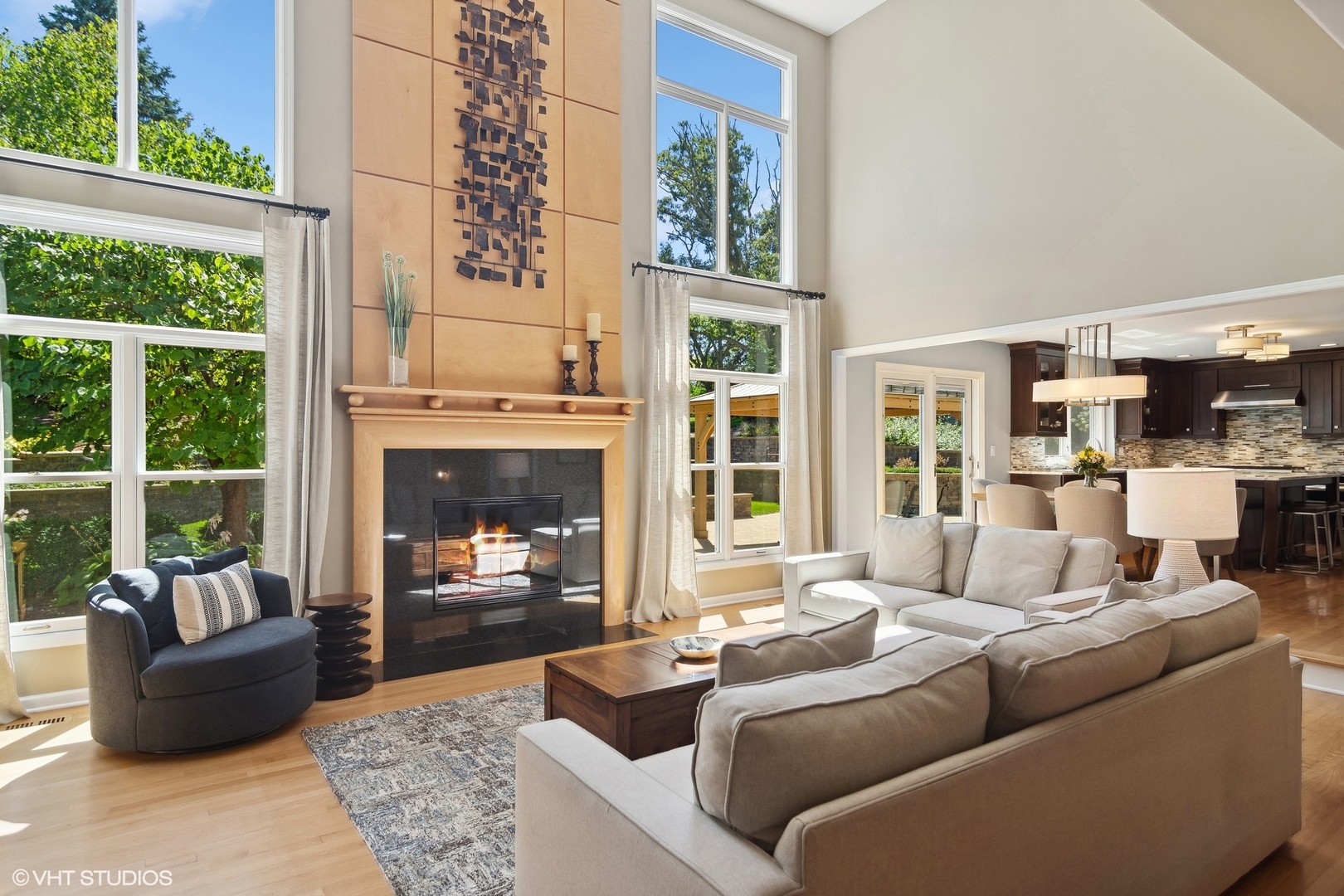 716 Saddle Ridge Crystal Lake, IL 60012 - Photo 3 of 42 a living room with furniture and a fireplace