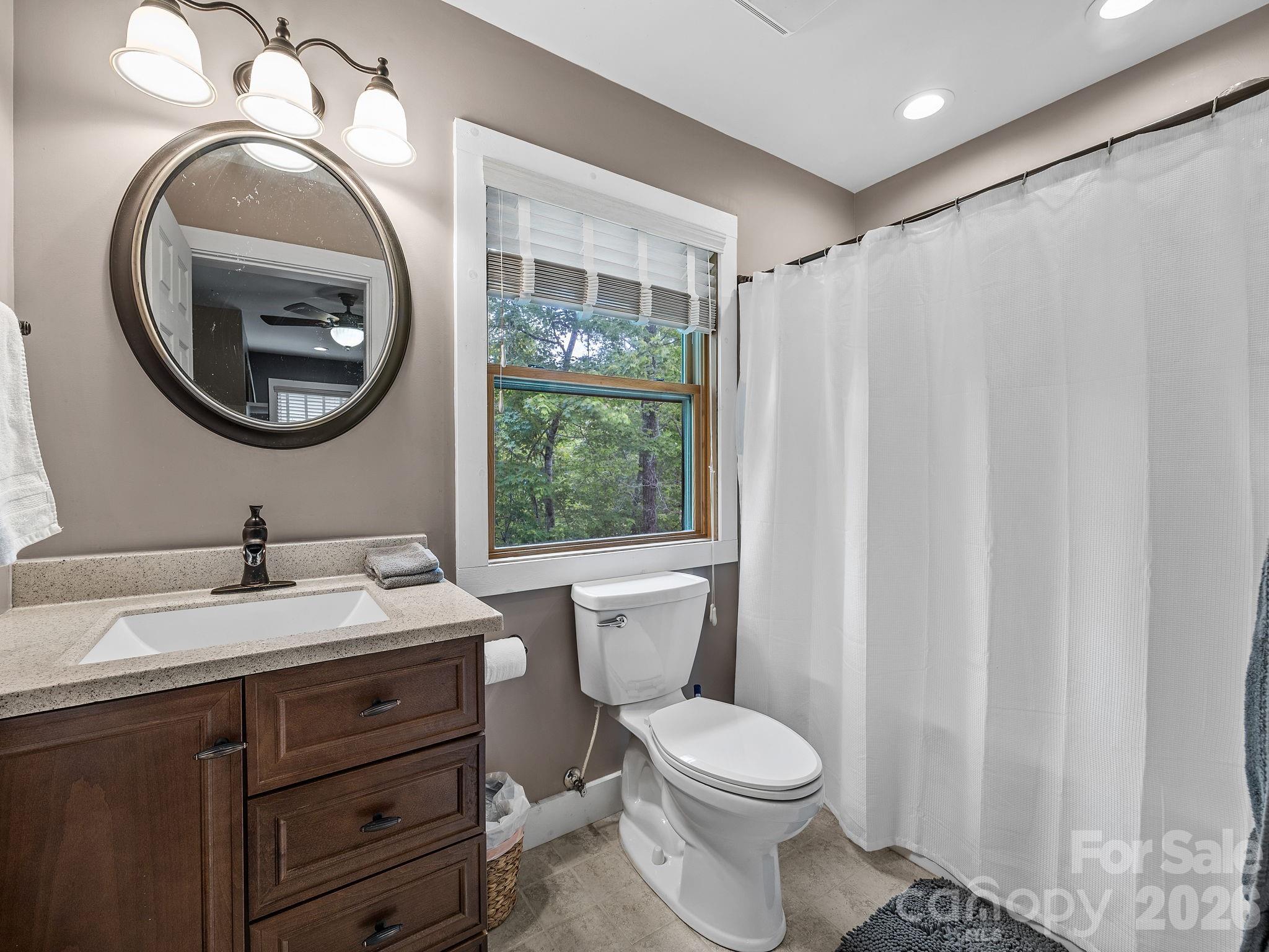 270 Cross Ridge Drive Rutherfordton, NC 28139 - Photo 31 of 38 a bathroom with a toilet a sink and a mirror